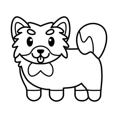 İzole edilmiş köpek çizgi filmi.