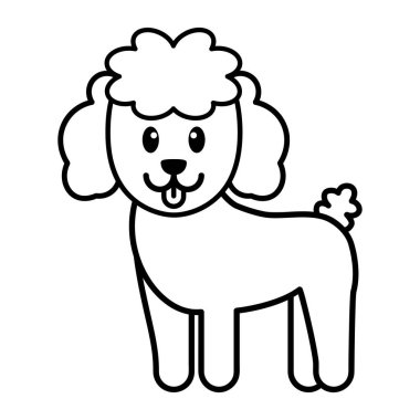 İzole edilmiş köpek çizgi filmi.