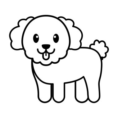 İzole edilmiş köpek çizgi filmi.