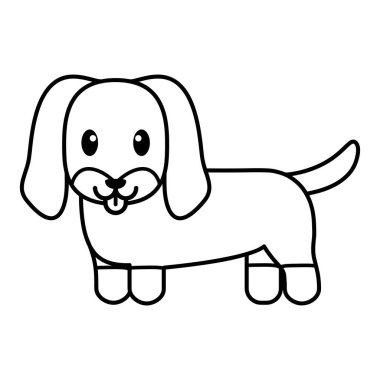 İzole edilmiş köpek çizgi filmi.