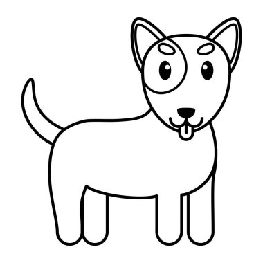 İzole edilmiş köpek çizgi filmi.