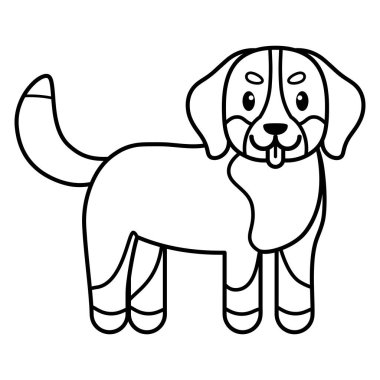 İzole edilmiş köpek çizgi filmi.