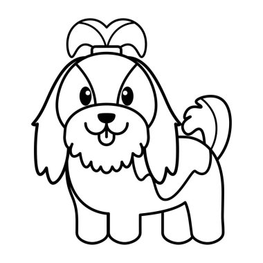 İzole edilmiş köpek çizgi filmi.