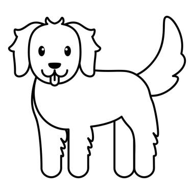 İzole edilmiş köpek çizgi filmi.