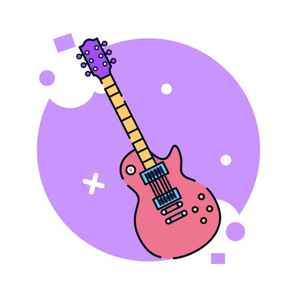 Vereinzelte E-Gitarre-Ikone — Stockvektor