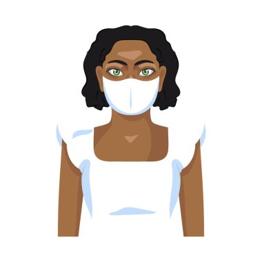 Yüz maskesi takan kadın.