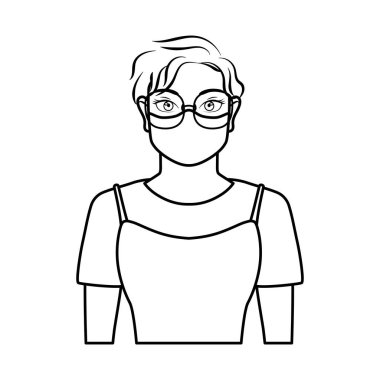 Yüz maskesi takan kadın.