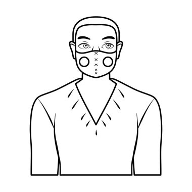 Yüz maskesi takan adam.