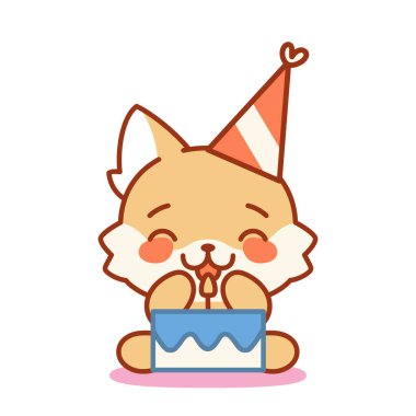 İzole edilmiş doğum günü kedisi.