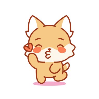 İzole kedi yavrusu öpücükler yolluyor.