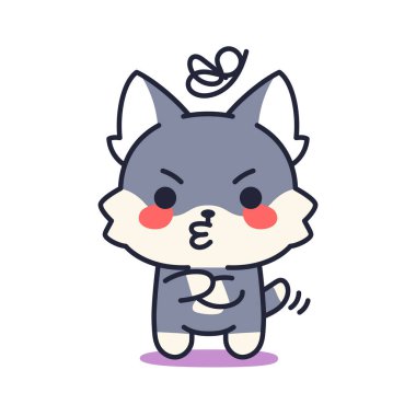 İzole edilmiş kızgın kedi yavrusu.