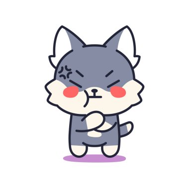 İzole edilmiş kızgın kedi yavrusu.