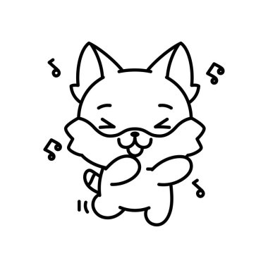 Soyutlanmış şarkı söyleyen kedi yavrusu