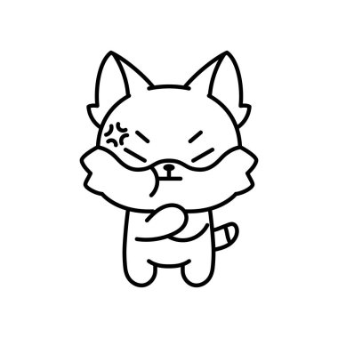 İzole edilmiş kızgın kedi yavrusu.