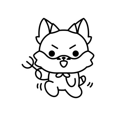 İzole edilmiş şeytan kedi yavrusu.