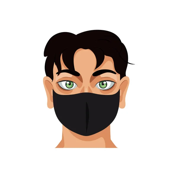 Man met een gezichtsmasker — Stockvector