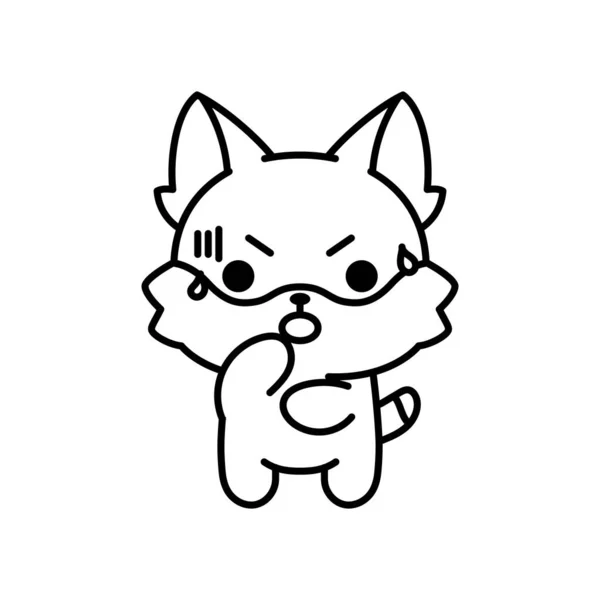 Izolované rozzlobené kotě — Stockový vektor