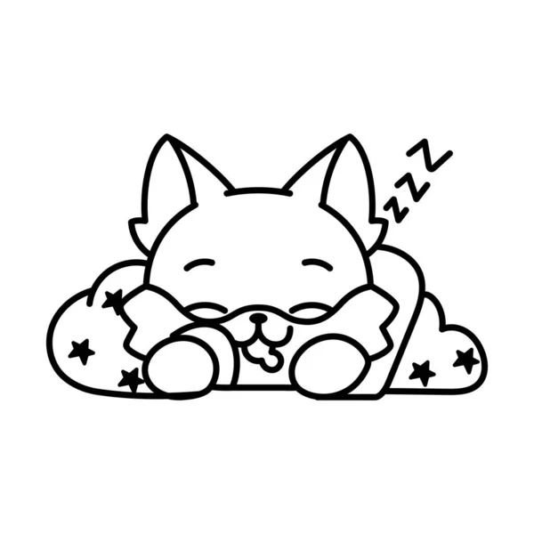 Gatito dormido aislado — Archivo Imágenes Vectoriales
