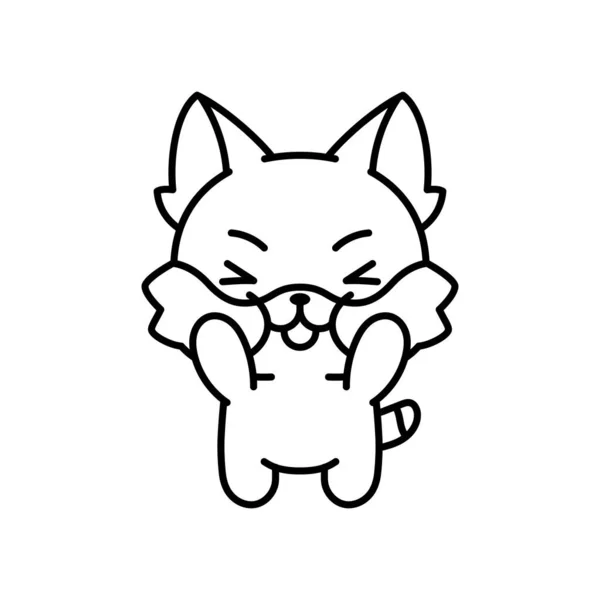 孤立した幸せな子猫 — ストックベクタ