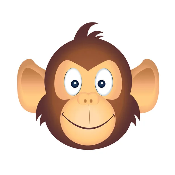 Cute Monkey Emoji — Stock Vector