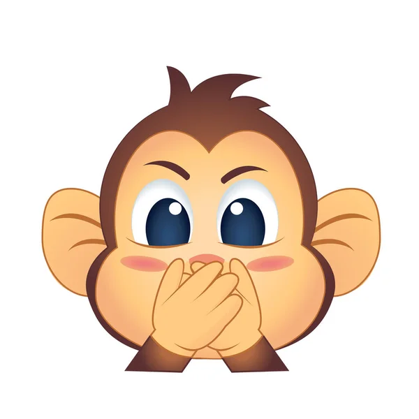 Cute małpa Emoji — Wektor stockowy