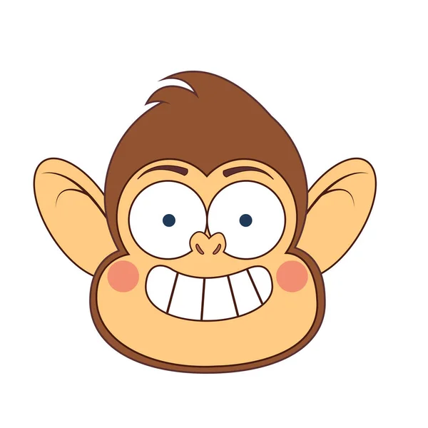 Macaco bonito Emoji — Vetor de Stock