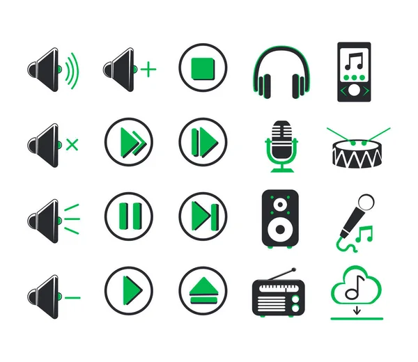 Set of sound icons — Stock Vector