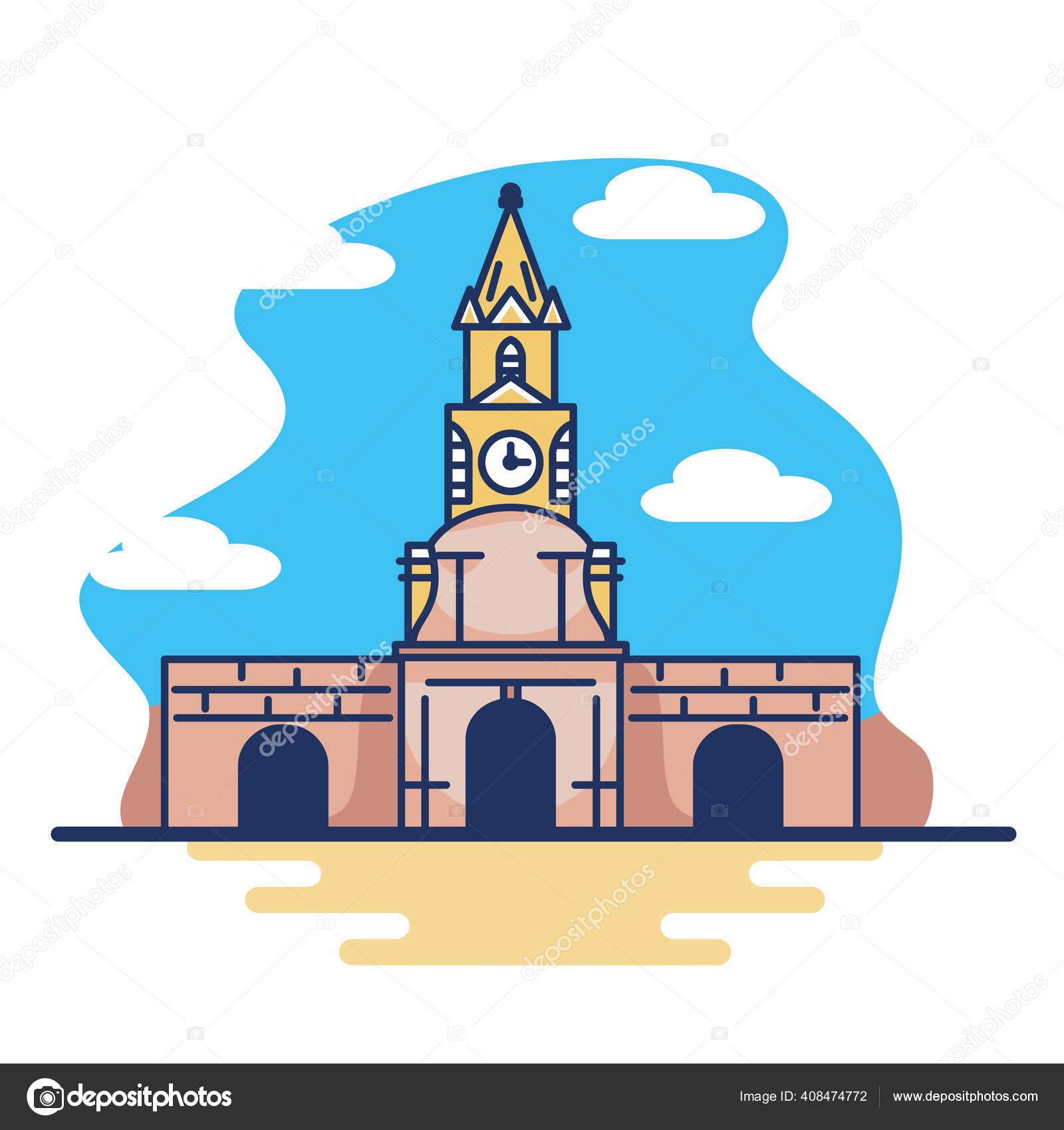 Cartagena aislada colombia Vector de stock #408474772 de ©Illustratiostock, image size:1600x1700