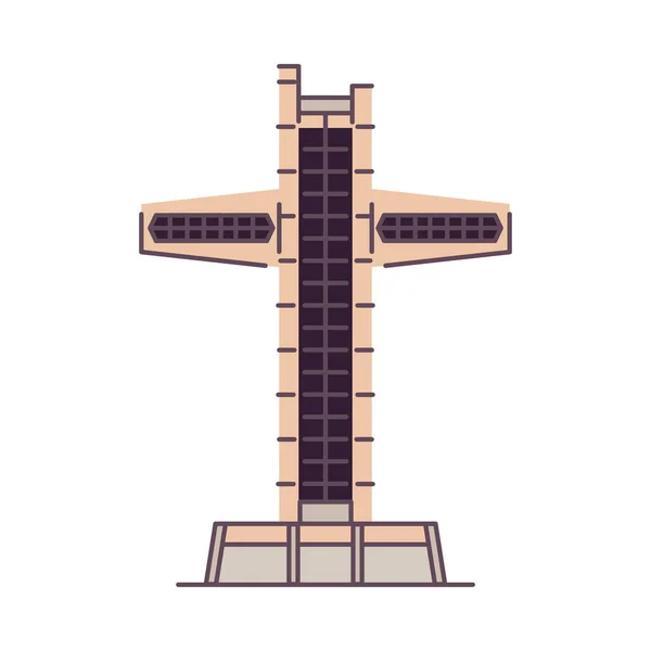 Mundo constructor de monumentos cruzados aislados — Vector de stock