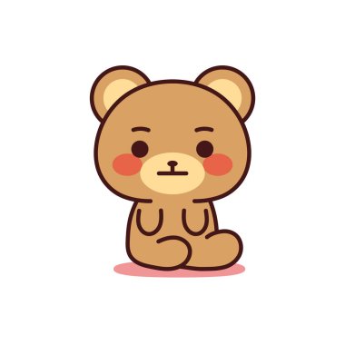 İzole edilmiş, oturan ayı Kai.