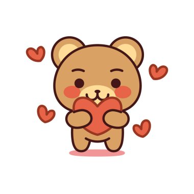 Aşık izole bir ayı, Kawaii.