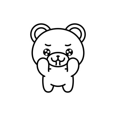 Aşık izole bir ayı, Kawaii.