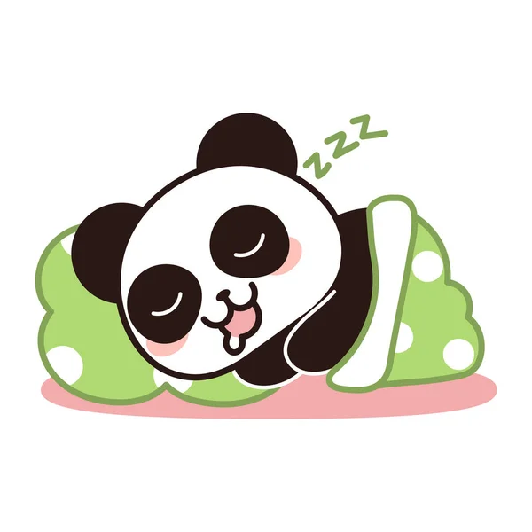 Oso dormido aislado kawaii — Vector de stock