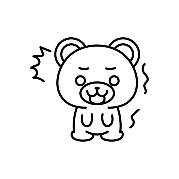 Urso isolado chocado kawaii — Vetor de Stock