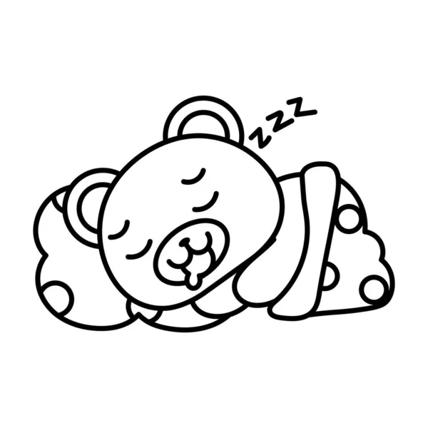 Urso adormecido isolado kawaii — Vetor de Stock