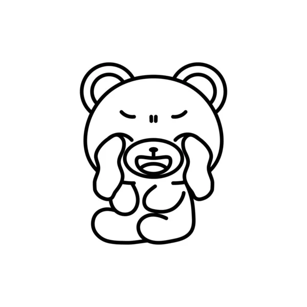카와 비에서 울고 있는 고립 된 곰 — 스톡 벡터