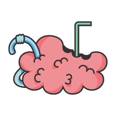 İzole edilmiş korkunç beyin.