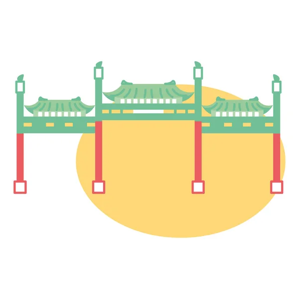 Isolé construit asiatique — Image vectorielle