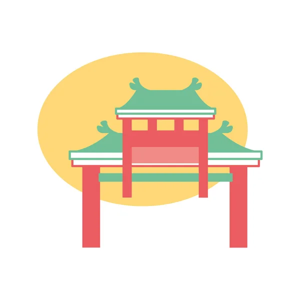 Isolated house asian — Stock Vector