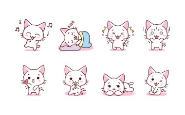 İzole kedicik mutlu.