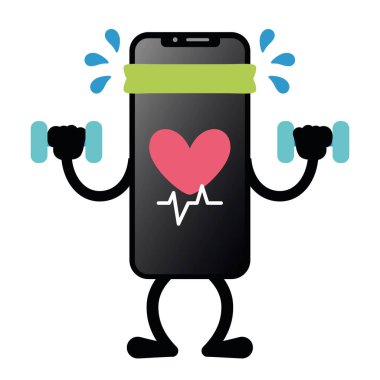 İzole egzersiz uygulaması. Akıllı telefon.