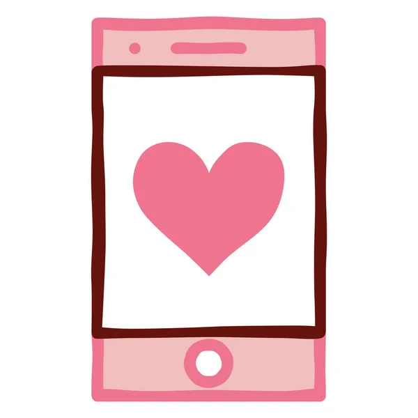 Isolated phone love — Stock Vector