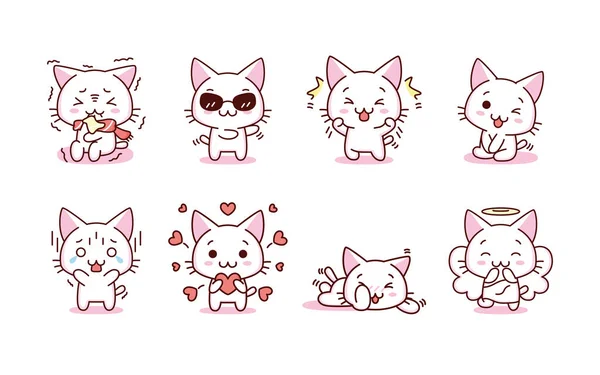 Isolated set kitty loving — Stock Vector