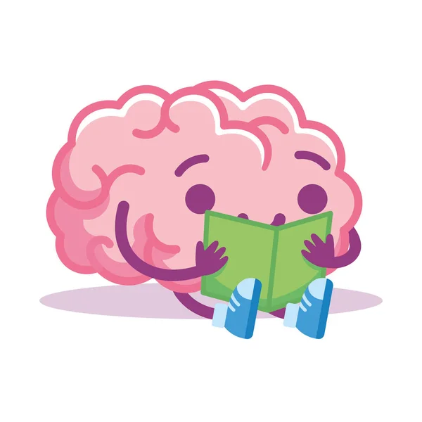 Cerebro aislado leer emoji — Archivo Imágenes Vectoriales