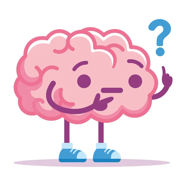 Emoji de pergunta do cérebro isolado —  Vetores de Stock