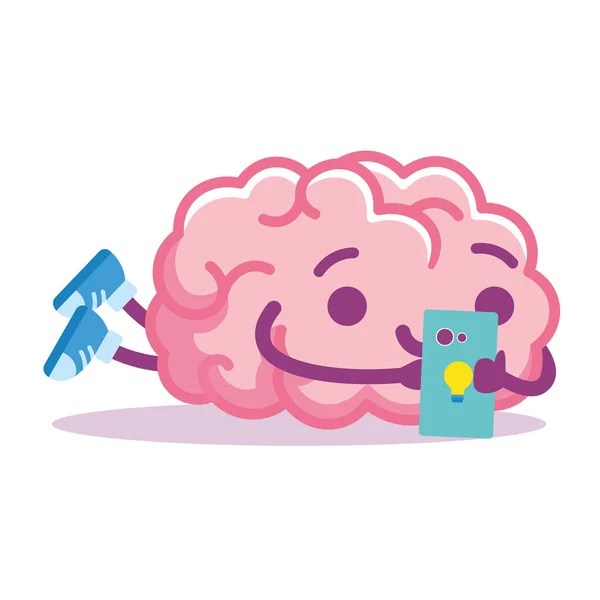 Az elszigetelt agy úgy néz ki, mint az emoji. — Stock Vector