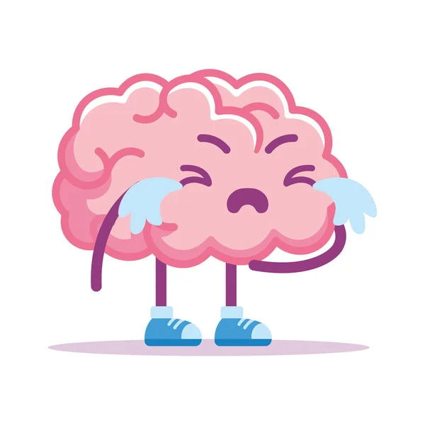 Emoji de llanto cerebral aislado — Archivo Imágenes Vectoriales
