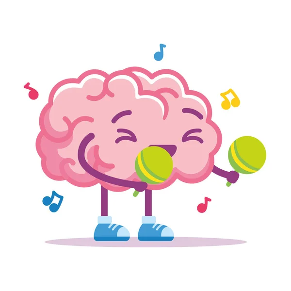 Izolowane emoji śpiewu mózgu — Wektor stockowy