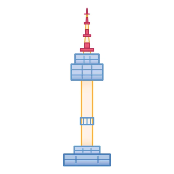 Torre isolata coreano — Vettoriale Stock