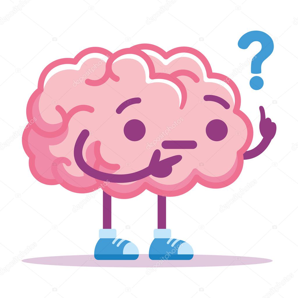 Isolated brain question emoji